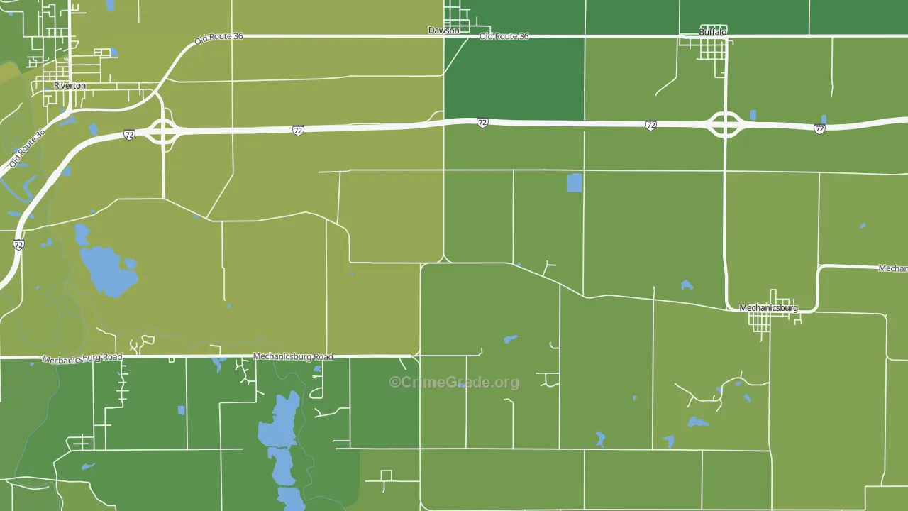 62520, IL Map of Vehicle Theft Rates