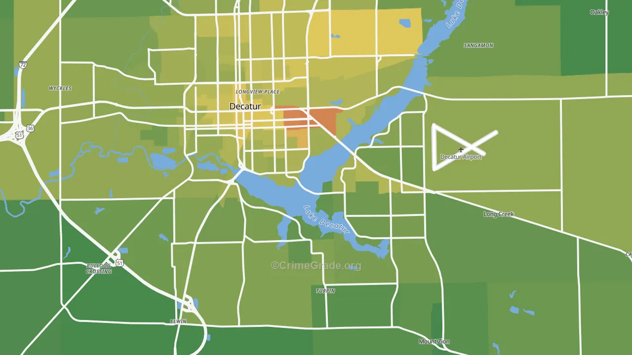 62521, IL Map of Vehicle Theft Rates
