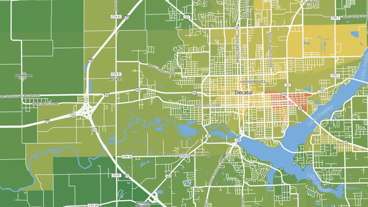 62522, IL Map of Vehicle Theft Rates