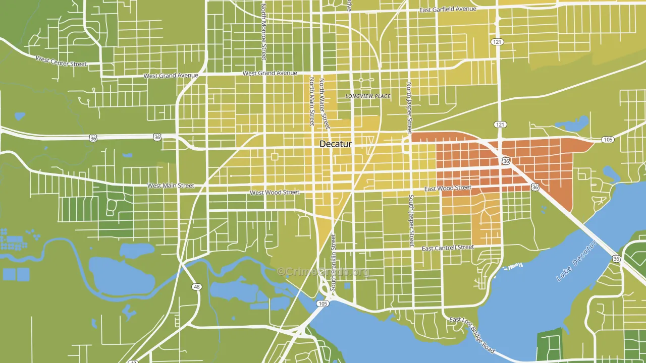 62523, IL Map of Vehicle Theft Rates