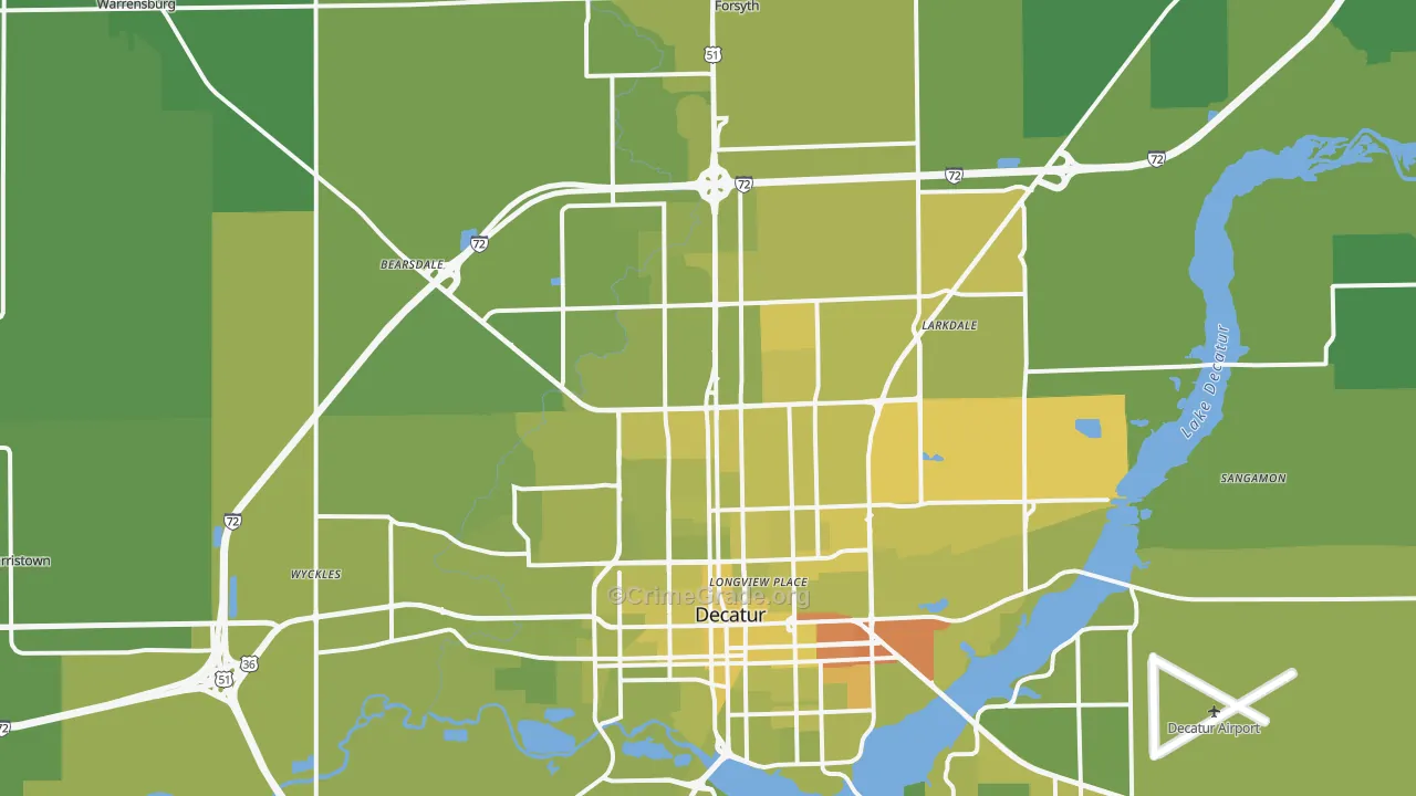 62526, IL Map of Vehicle Theft Rates