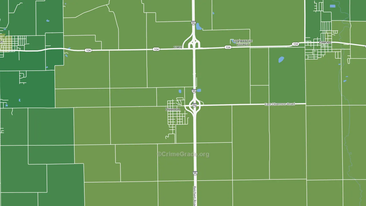 62530, IL Map of Vehicle Theft Rates