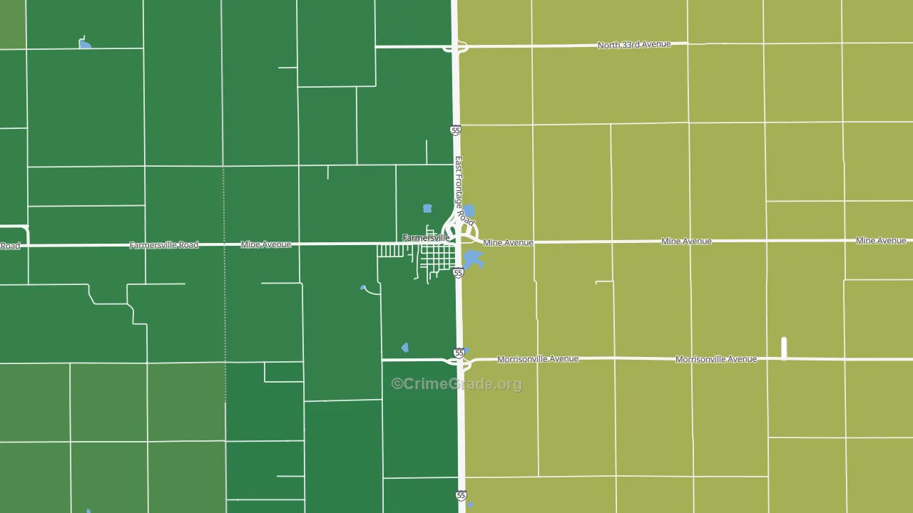 62533, IL Map of Vehicle Theft Rates