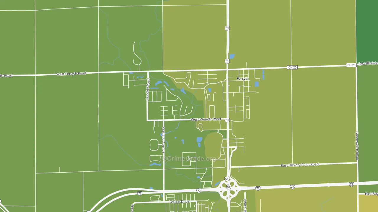 62535, IL Map of Vehicle Theft Rates