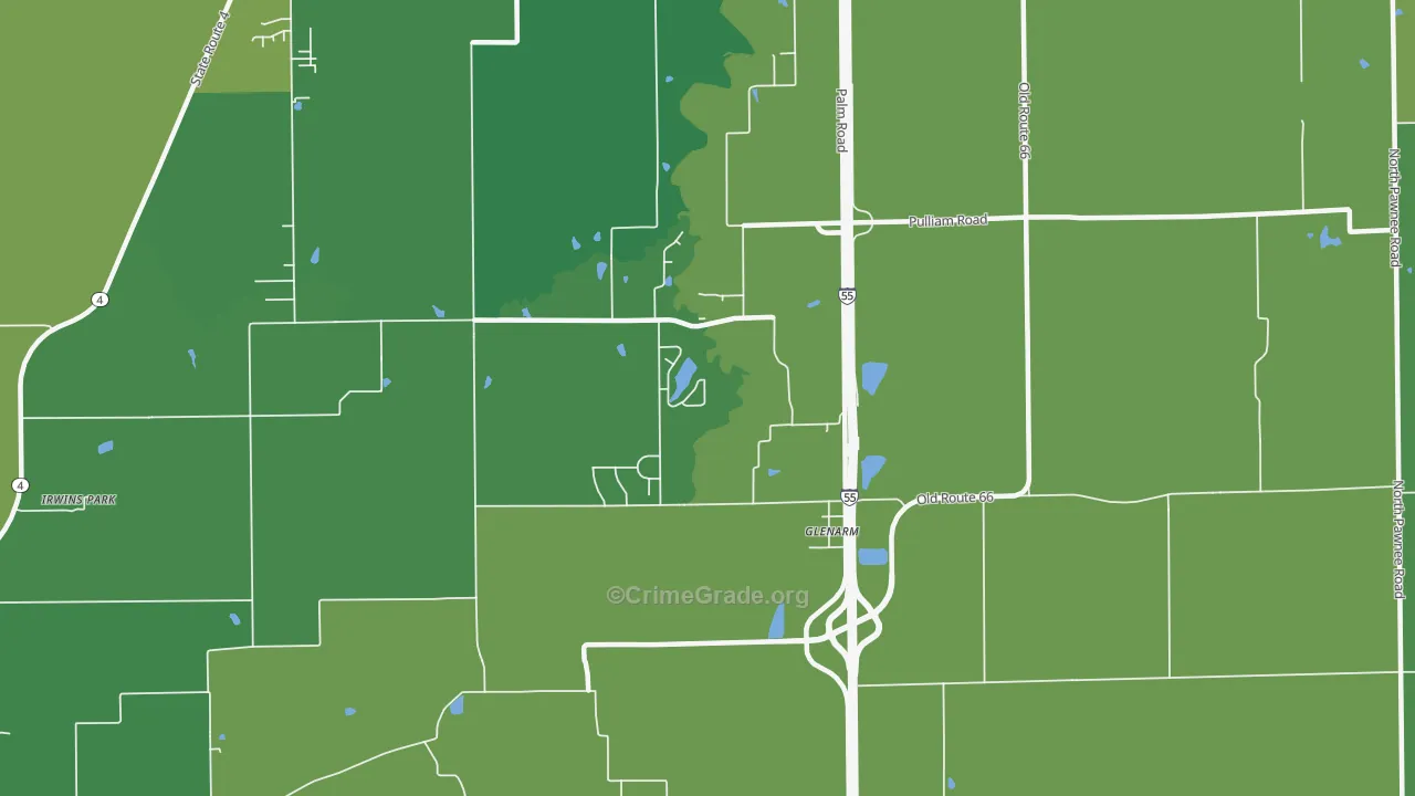 62536, IL Map of Vehicle Theft Rates