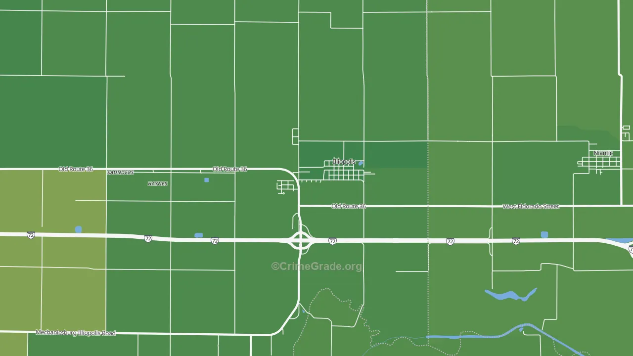 62539, IL Map of Vehicle Theft Rates