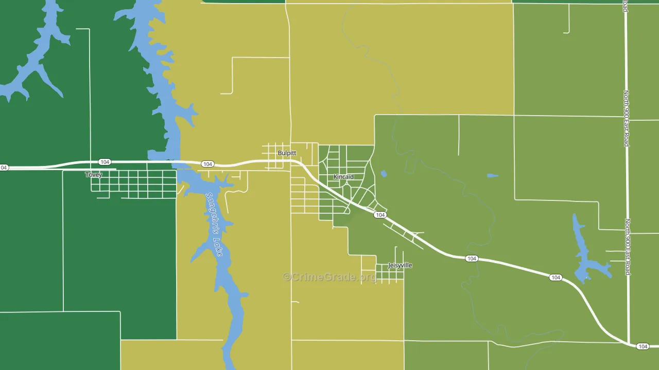 62540, IL Map of Vehicle Theft Rates