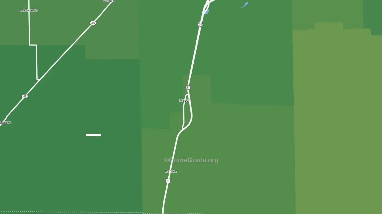 62544, IL Map of Vehicle Theft Rates