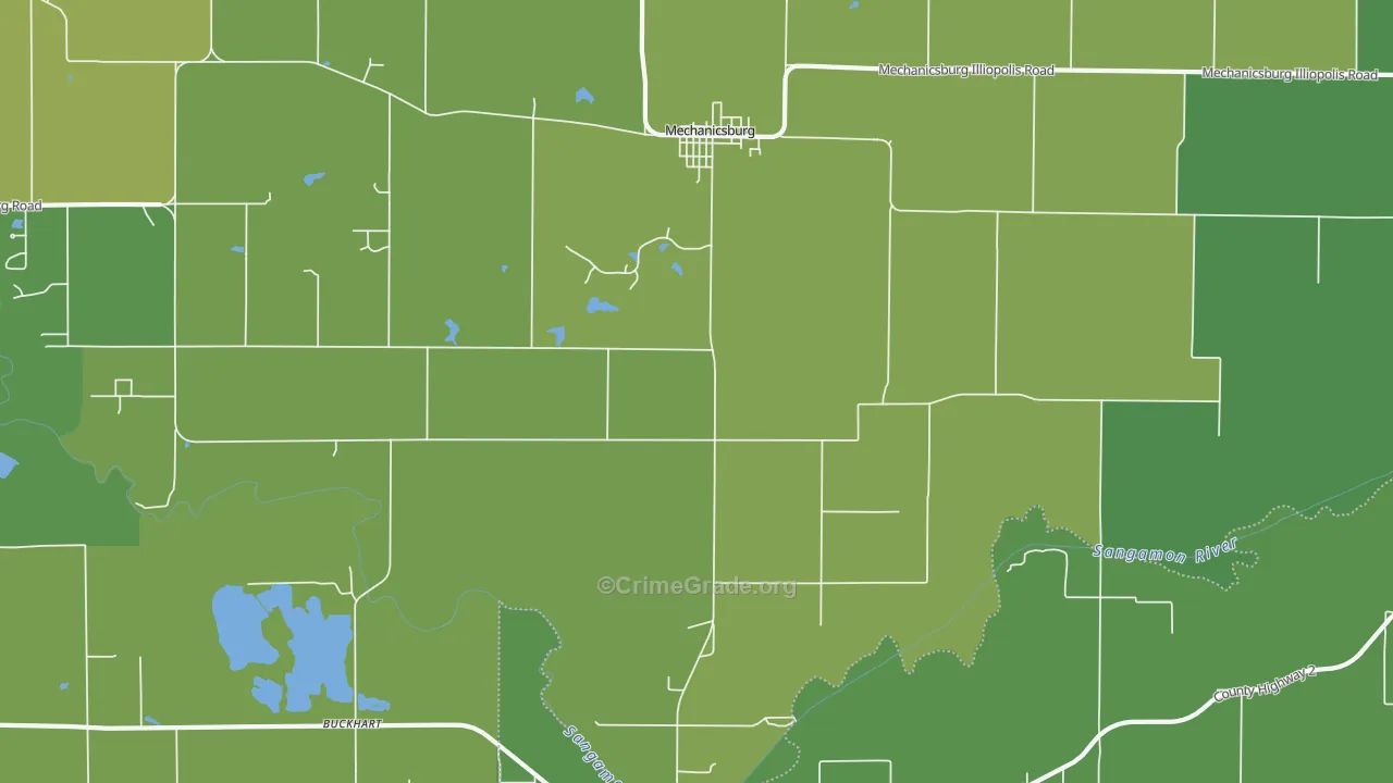 62545, IL Map of Vehicle Theft Rates