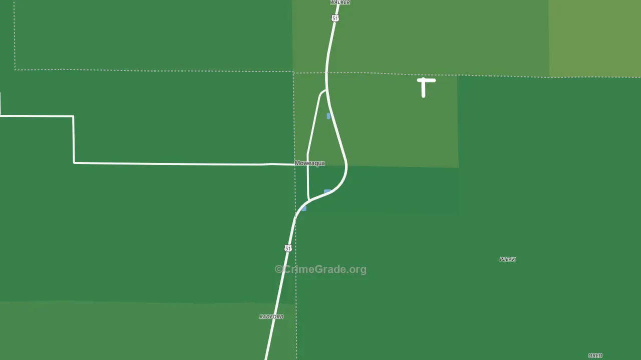 62550, IL Map of Vehicle Theft Rates