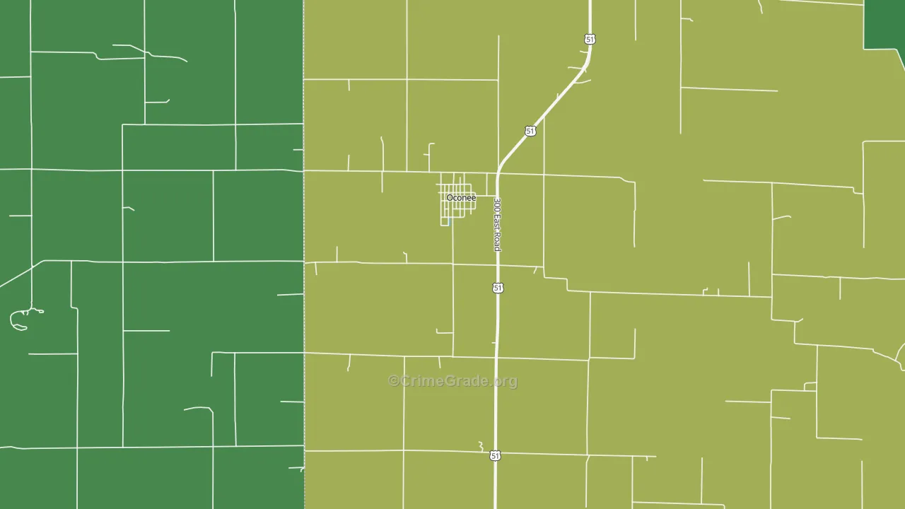 62553, IL Map of Vehicle Theft Rates