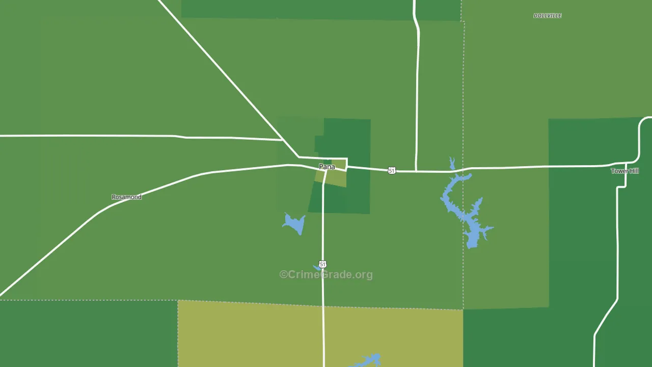 62557, IL Map of Vehicle Theft Rates