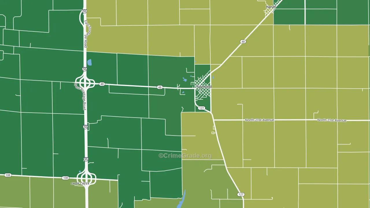62560, IL Map of Vehicle Theft Rates