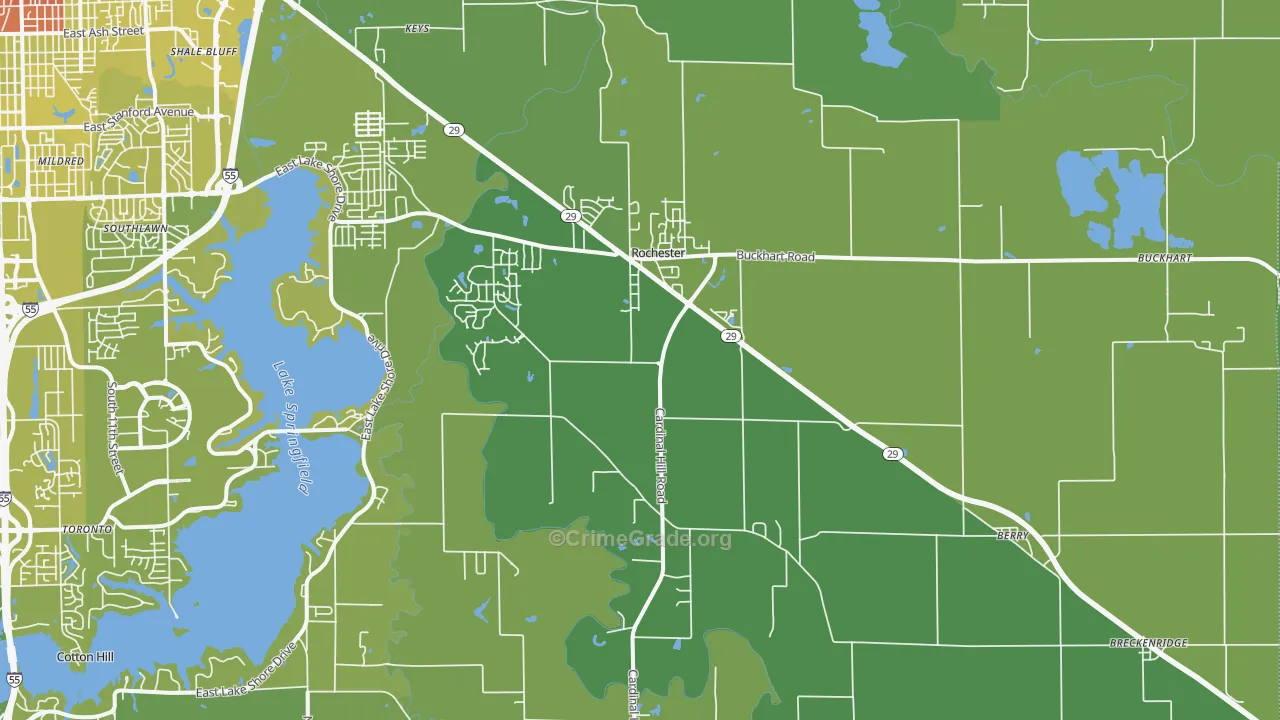 62563, IL Map of Vehicle Theft Rates