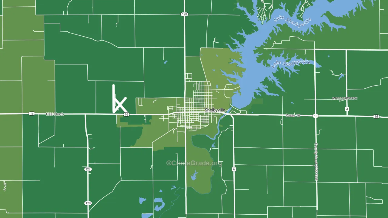 62565, IL Map of Vehicle Theft Rates