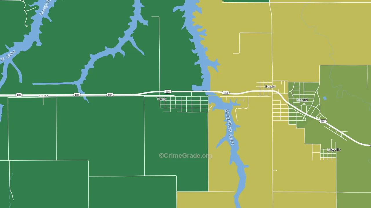 62570, IL Map of Vehicle Theft Rates