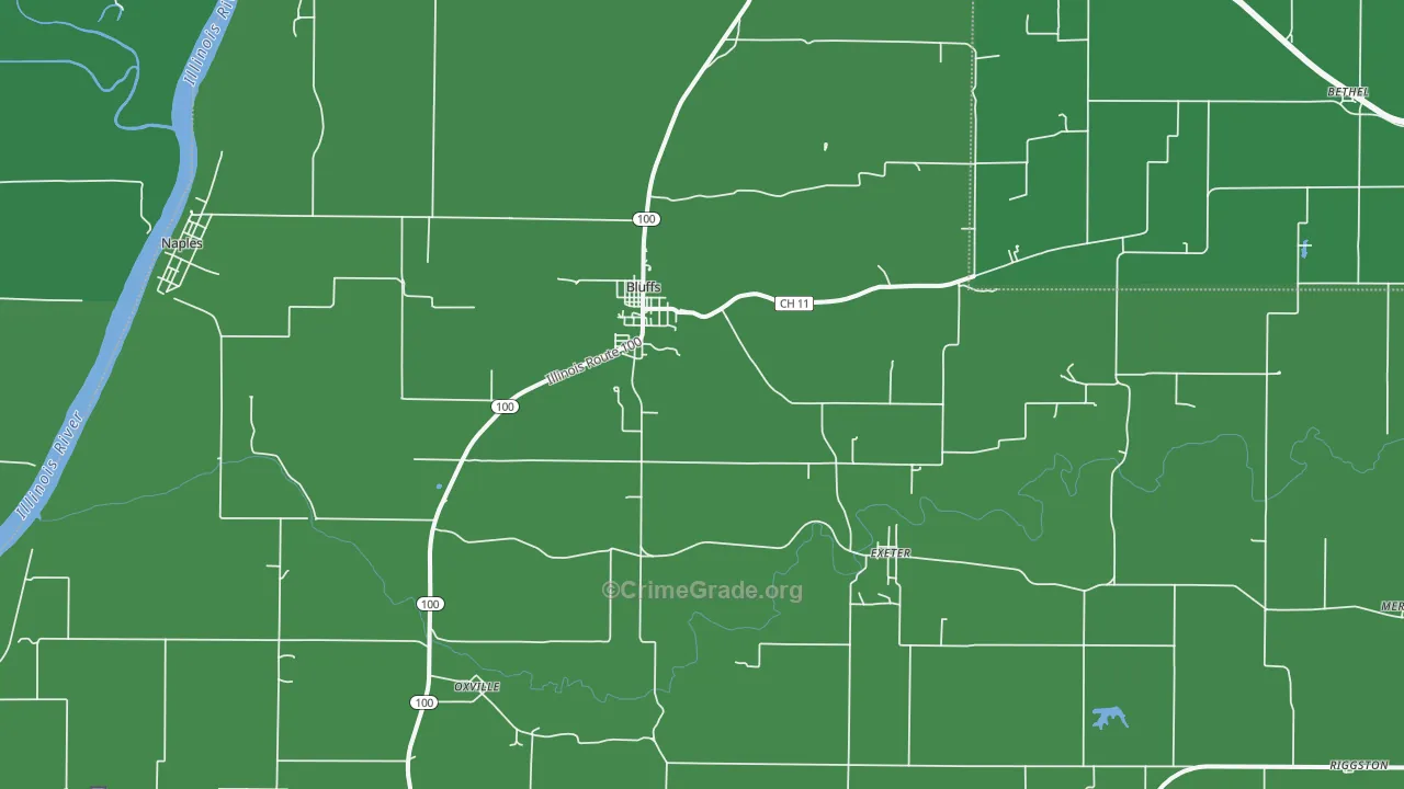 62621, IL Map of Vehicle Theft Rates