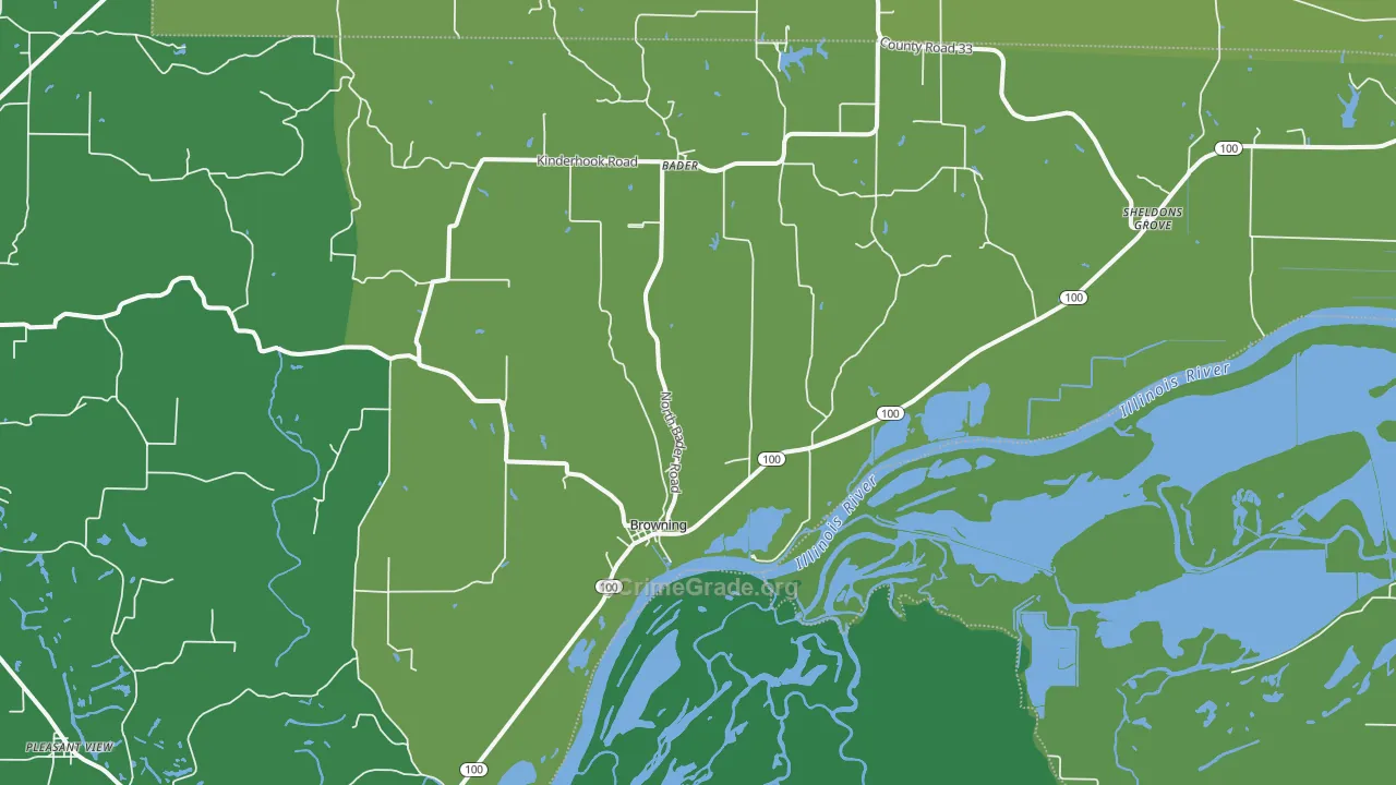 62624, IL Map of Vehicle Theft Rates