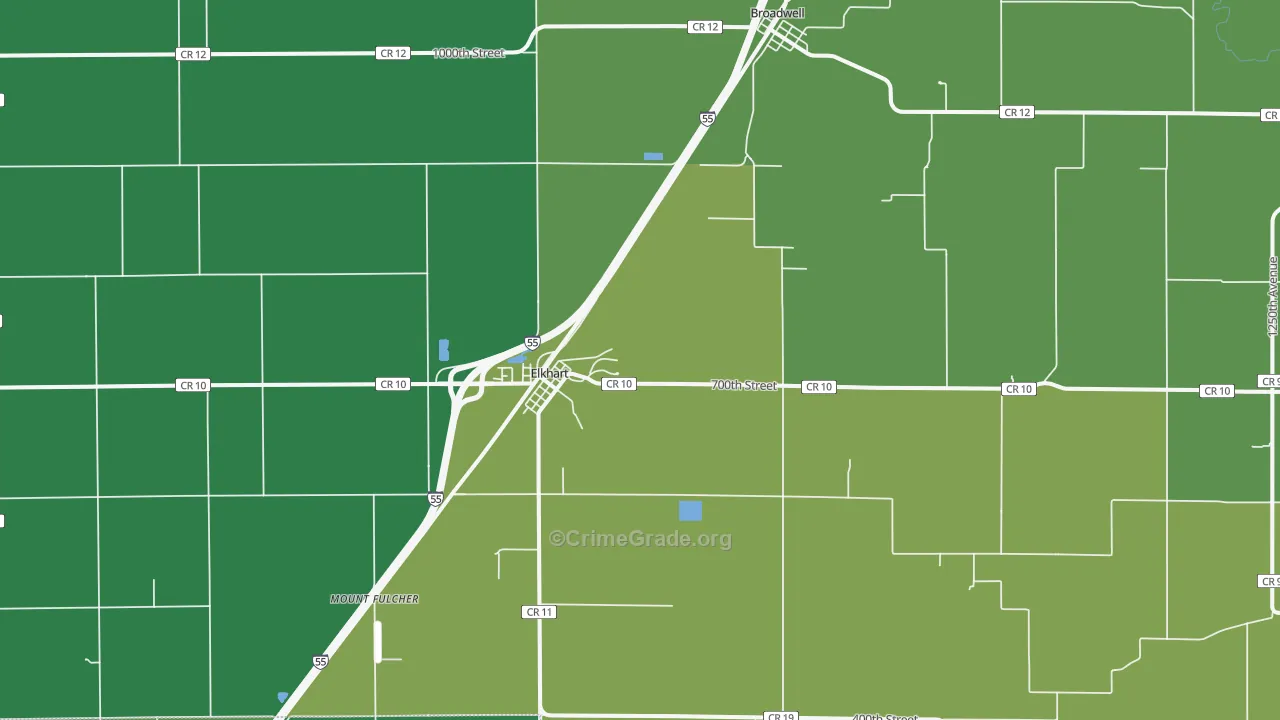 62634, IL Map of Vehicle Theft Rates