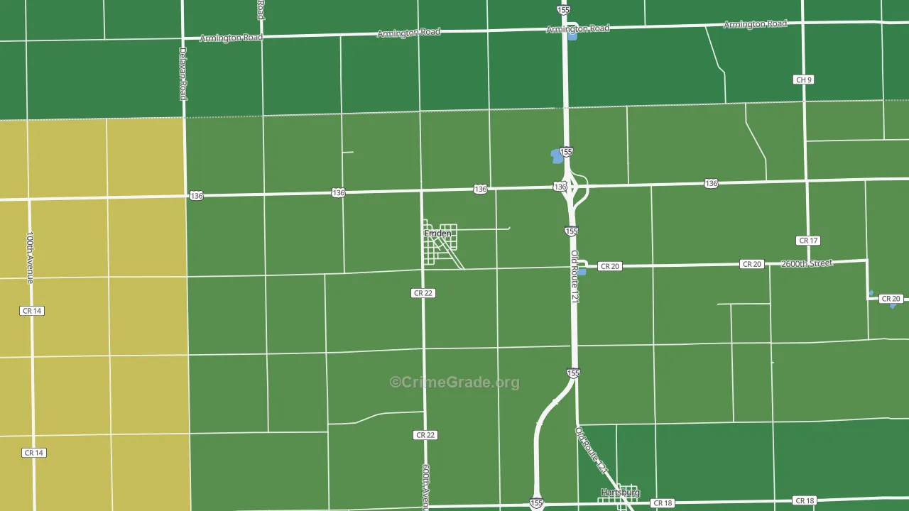 62635, IL Map of Vehicle Theft Rates