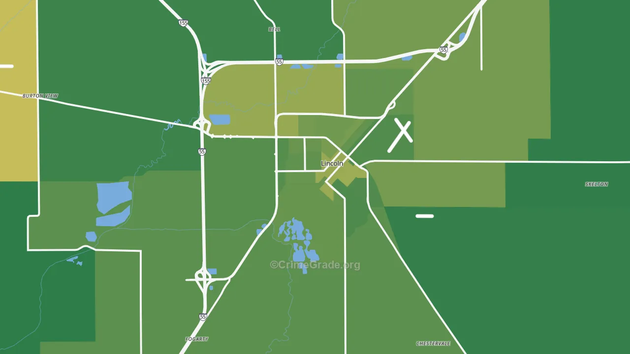 62656, IL Map of Vehicle Theft Rates