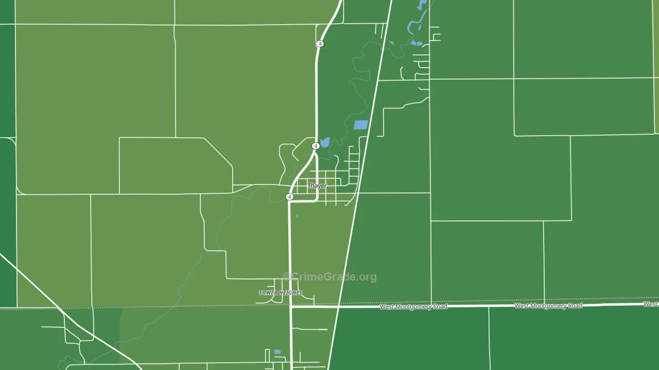 62689, IL Map of Vehicle Theft Rates