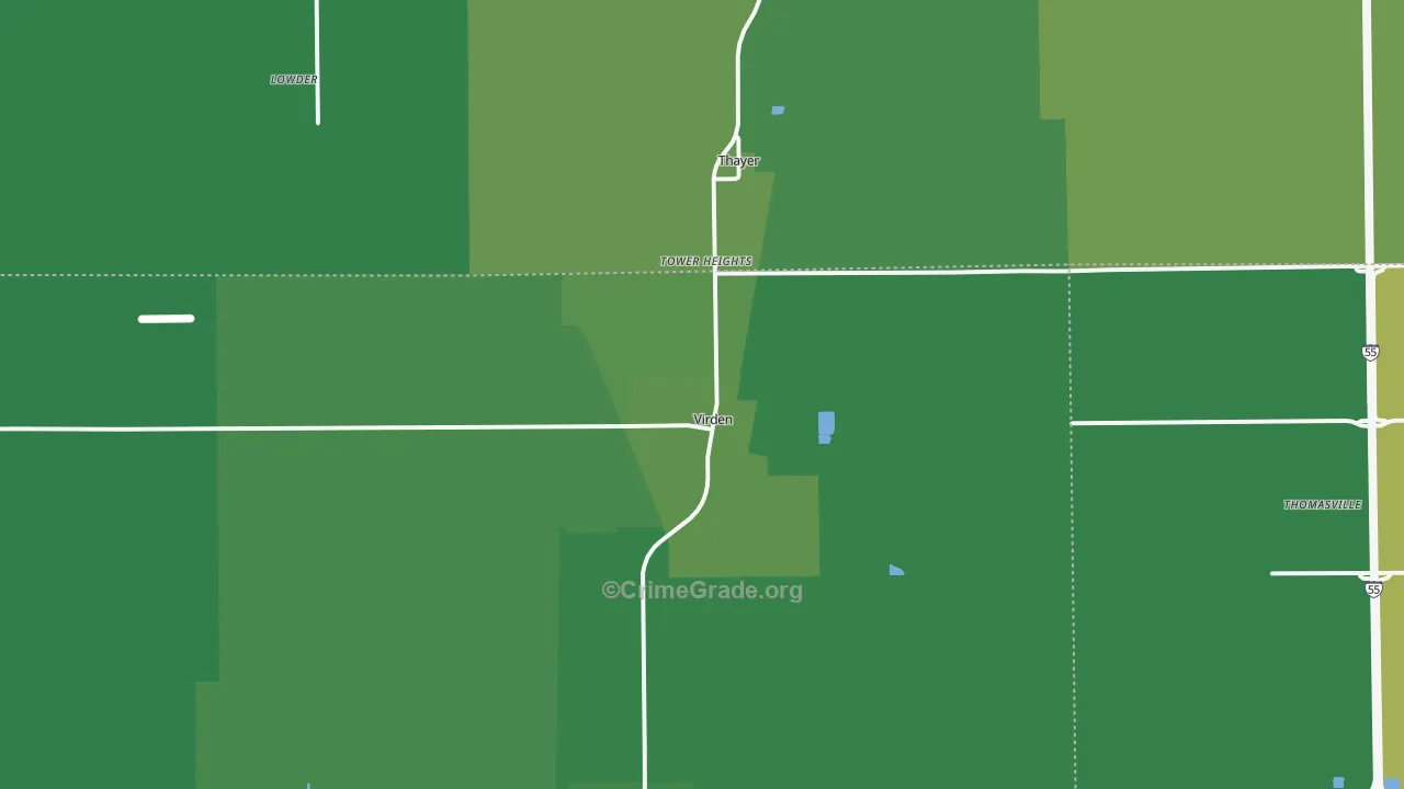 62690, IL Map of Vehicle Theft Rates