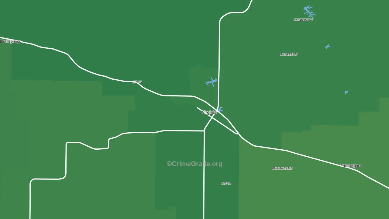 62691, IL Map of Vehicle Theft Rates