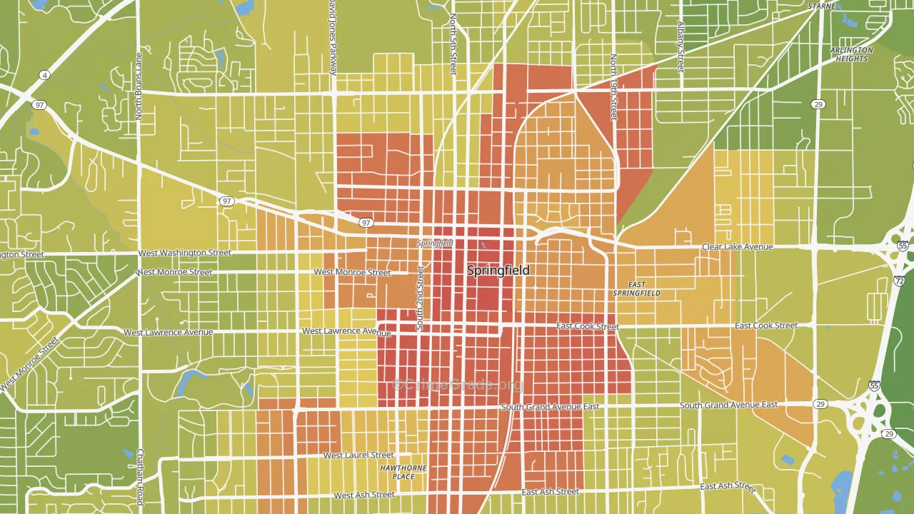 62701, IL Map of Vehicle Theft Rates