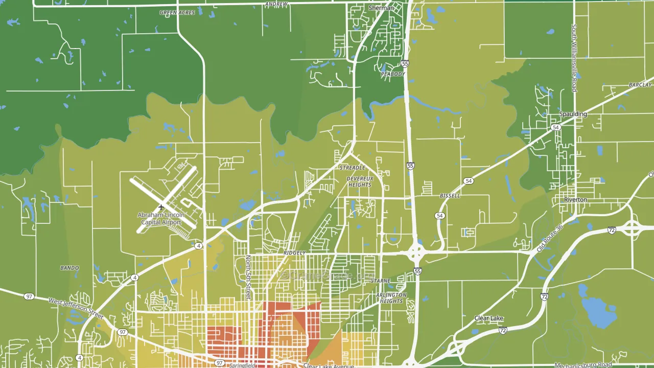 62707, IL Map of Vehicle Theft Rates