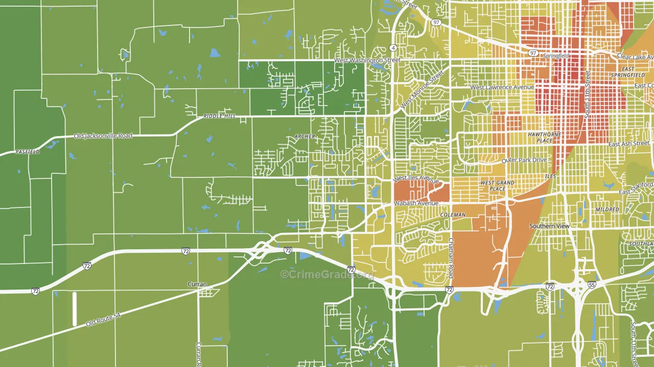 62711, IL Map of Vehicle Theft Rates