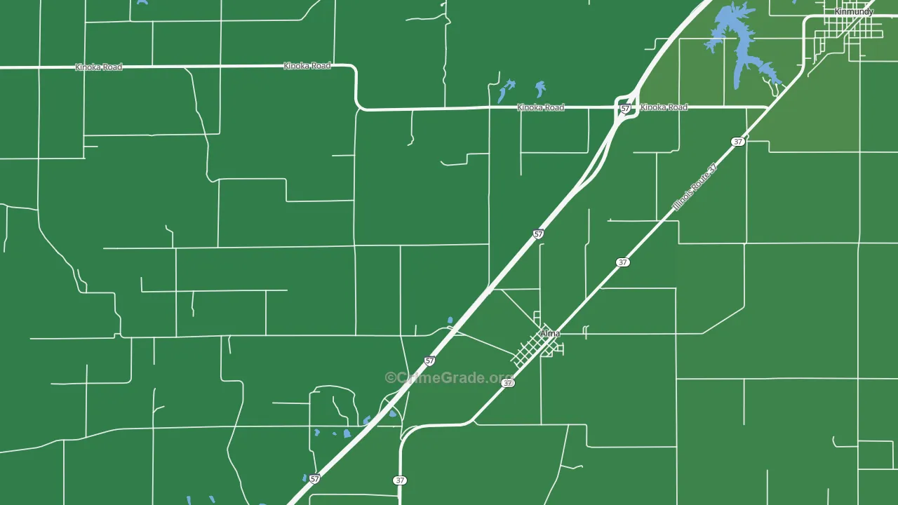62807, IL Map of Vehicle Theft Rates