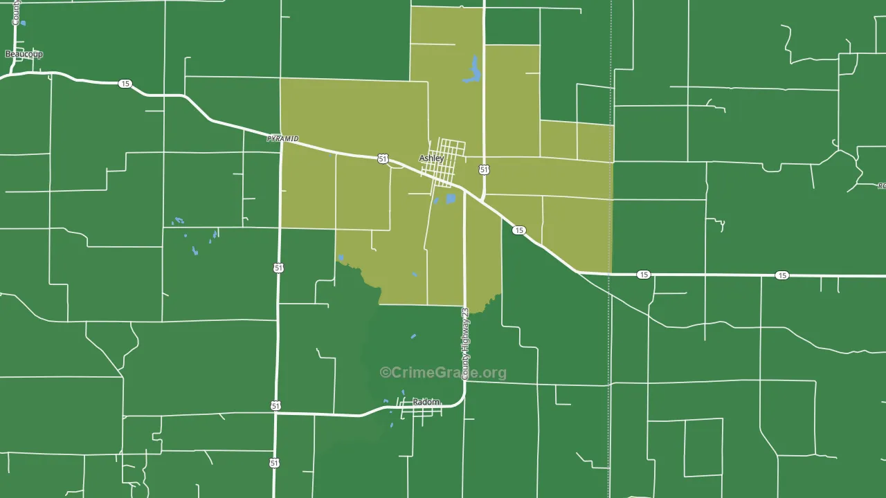62808, IL Map of Vehicle Theft Rates