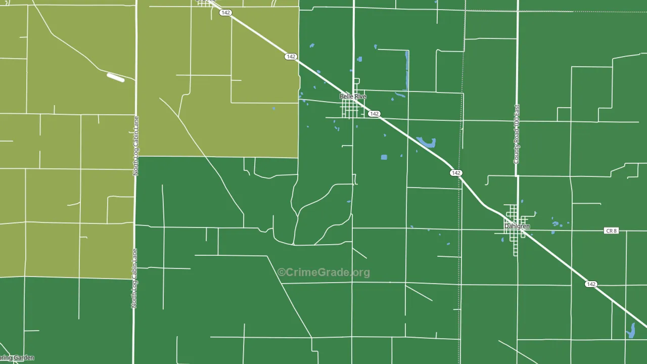 62810, IL Map of Vehicle Theft Rates