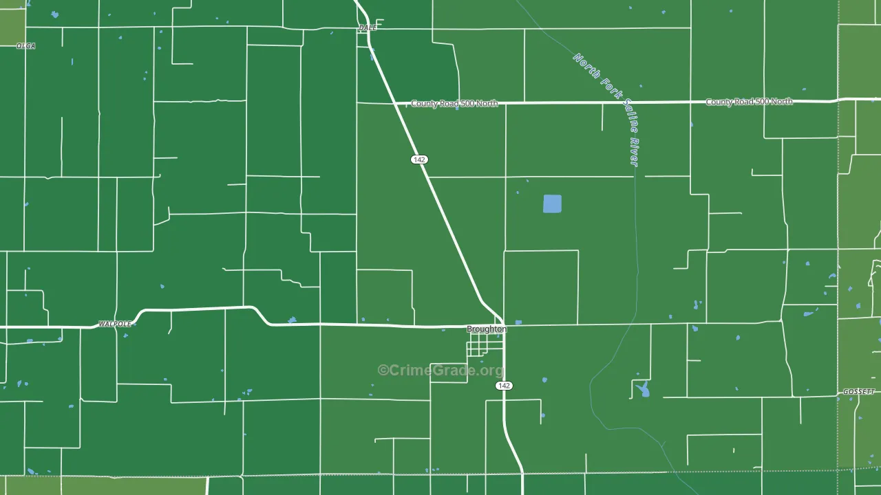 62817, IL Map of Vehicle Theft Rates