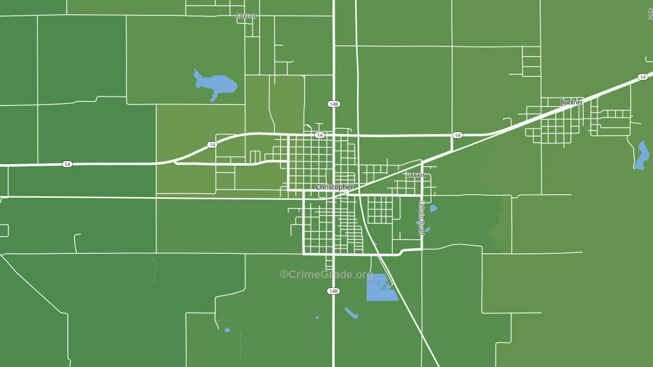 62822, IL Map of Vehicle Theft Rates