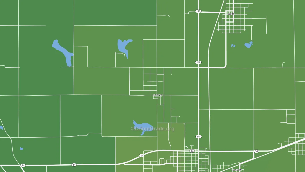 62825, IL Map of Vehicle Theft Rates