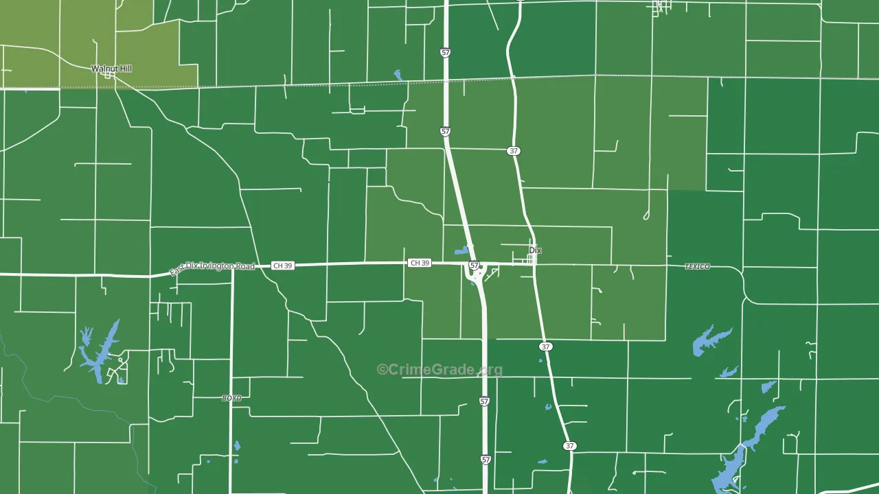 62830, IL Map of Vehicle Theft Rates