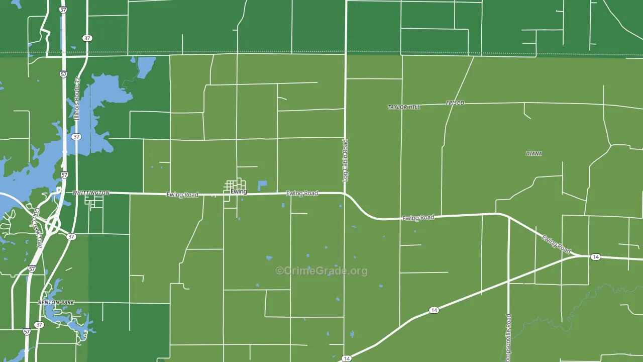 62836, IL Map of Vehicle Theft Rates