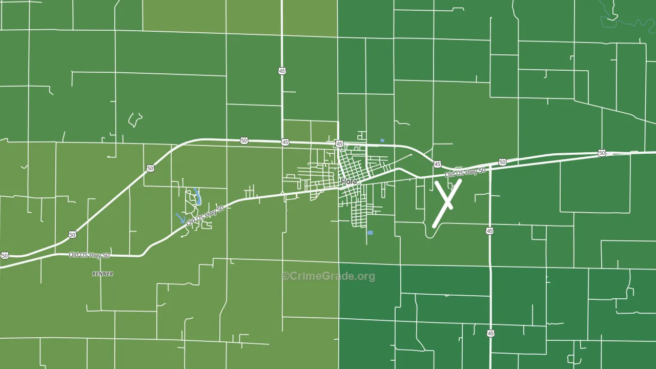 62839, IL Map of Vehicle Theft Rates