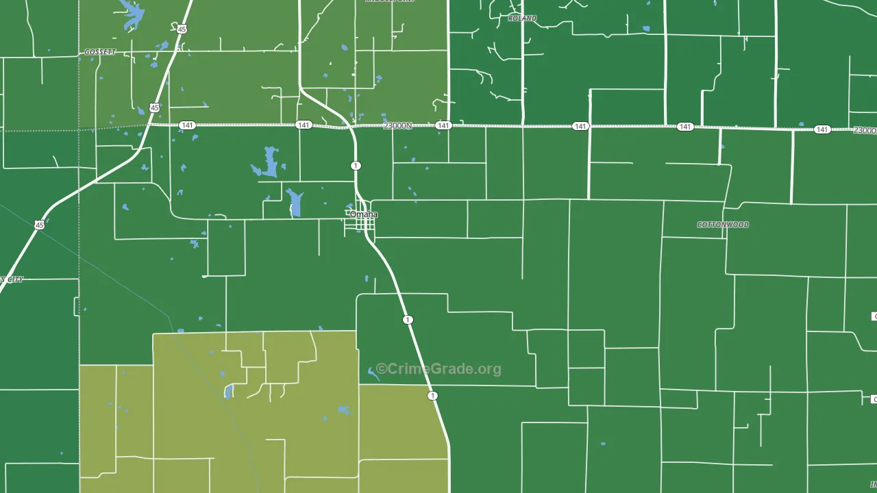 62871, IL Map of Vehicle Theft Rates