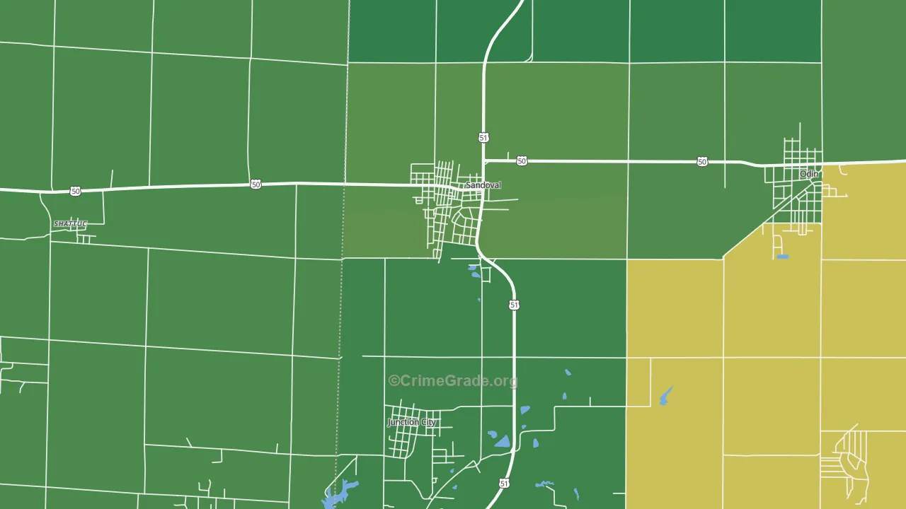 62882, IL Map of Vehicle Theft Rates