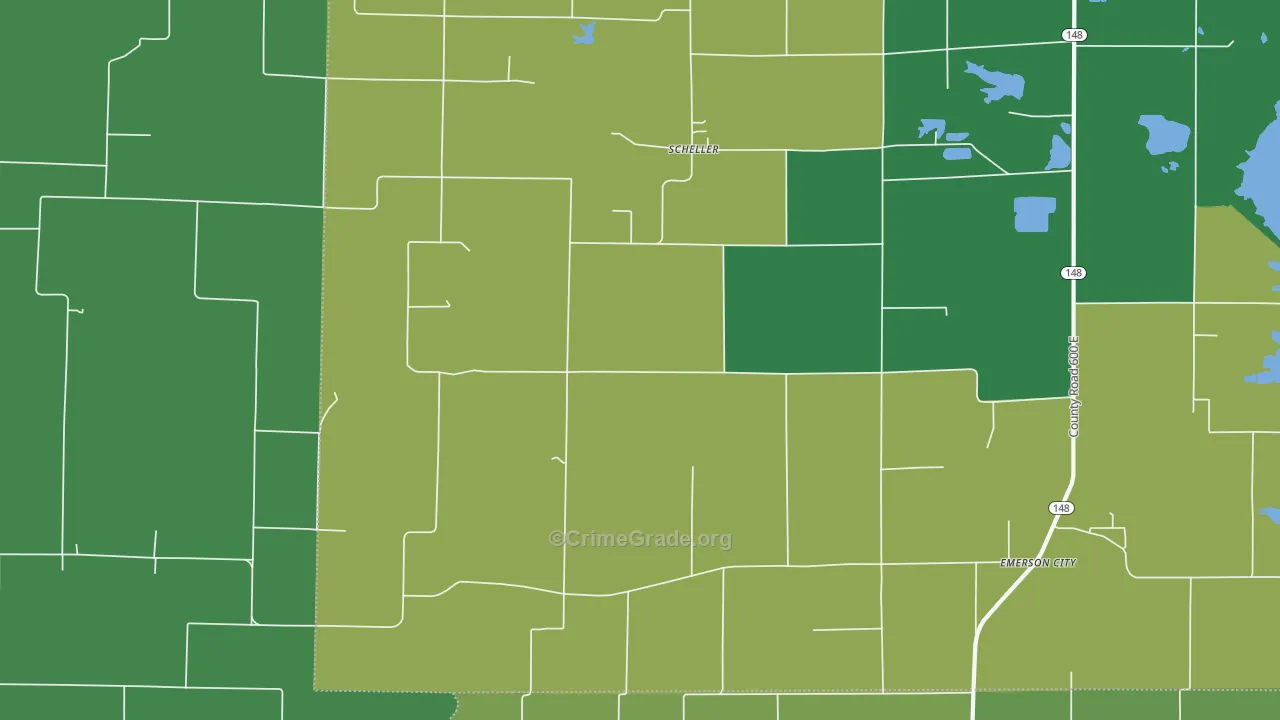 62883, IL Map of Vehicle Theft Rates