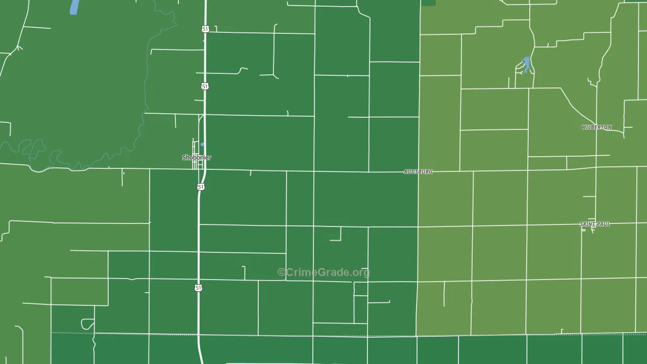 62885, IL Map of Vehicle Theft Rates
