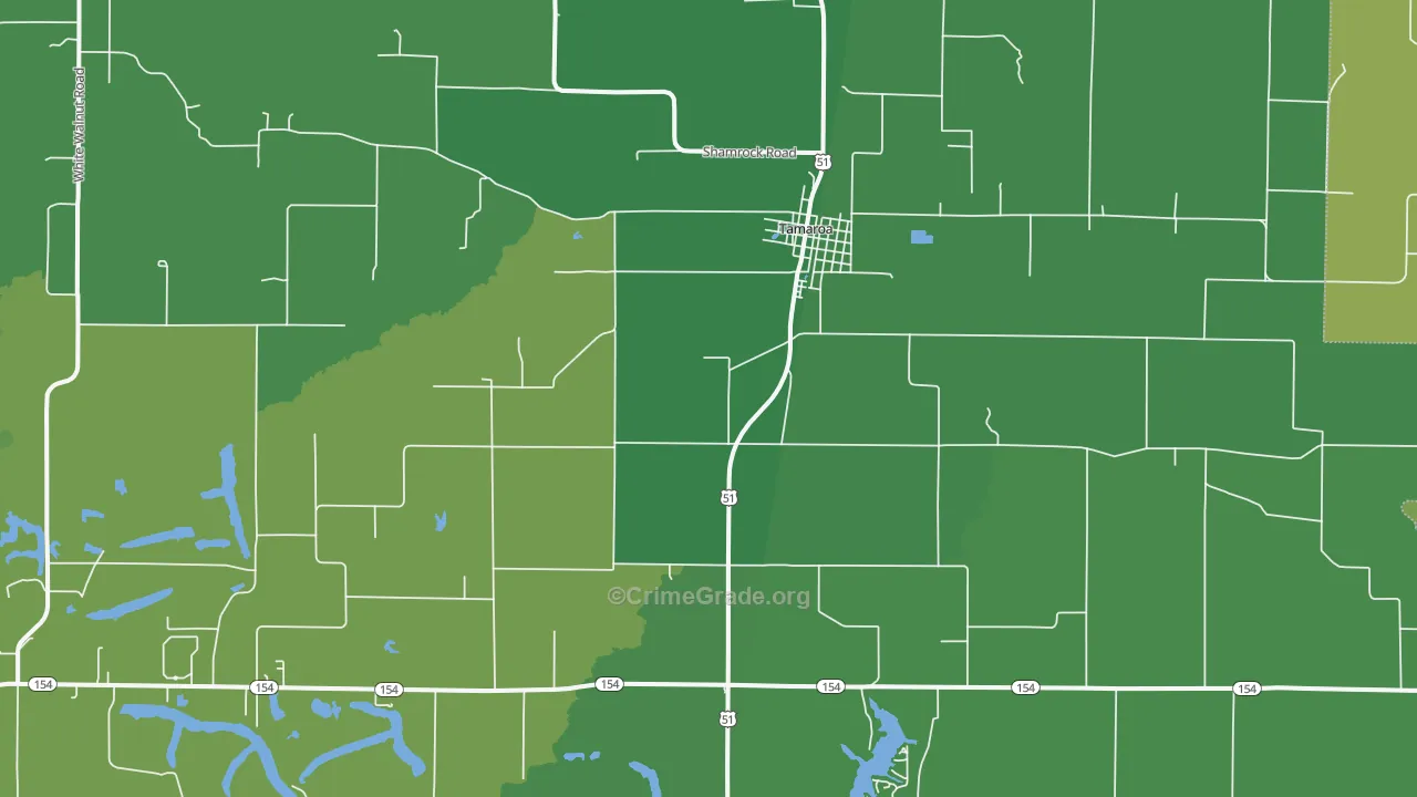 62888, IL Map of Vehicle Theft Rates