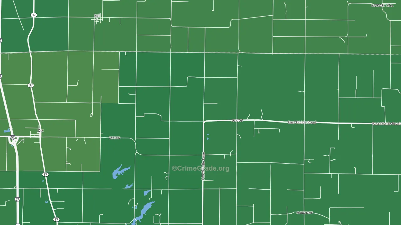 62889, IL Map of Vehicle Theft Rates
