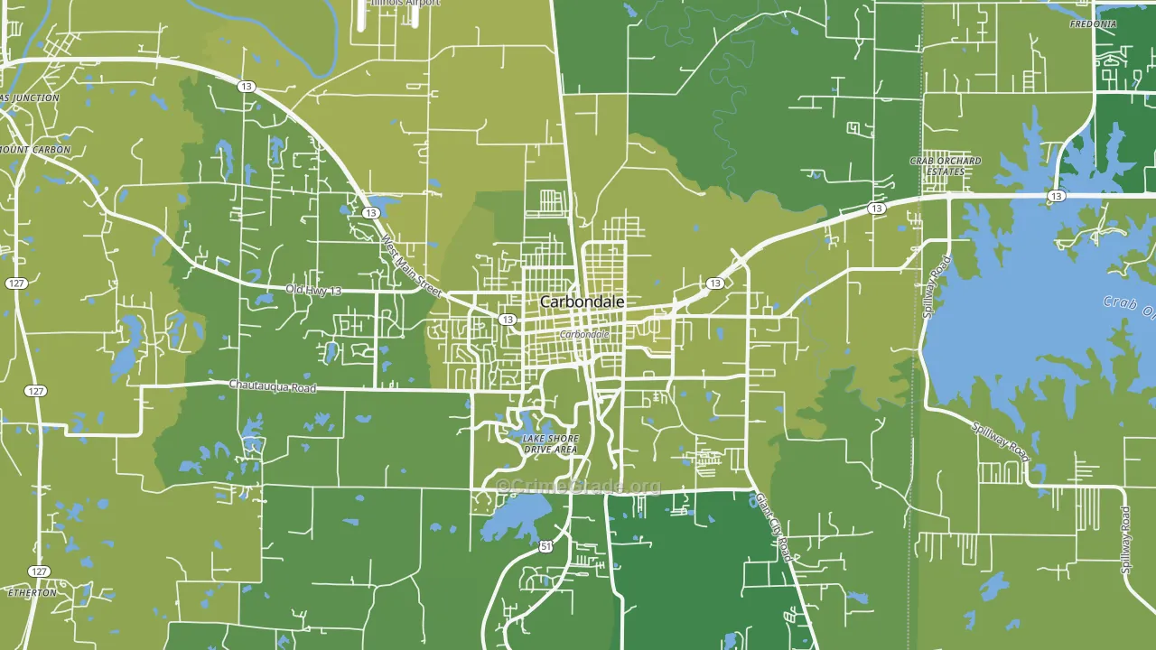 62901, IL Map of Vehicle Theft Rates