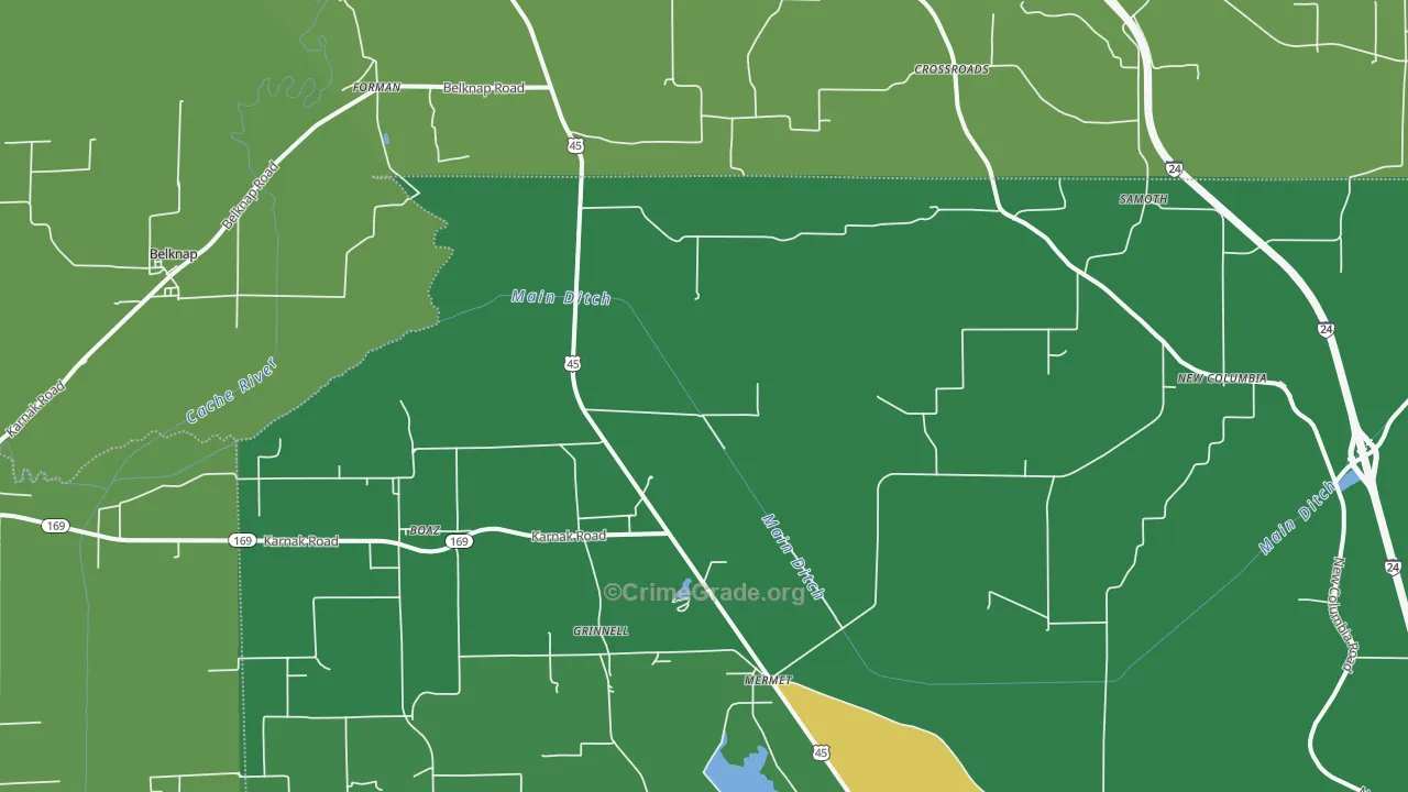 62908, IL Map of Vehicle Theft Rates