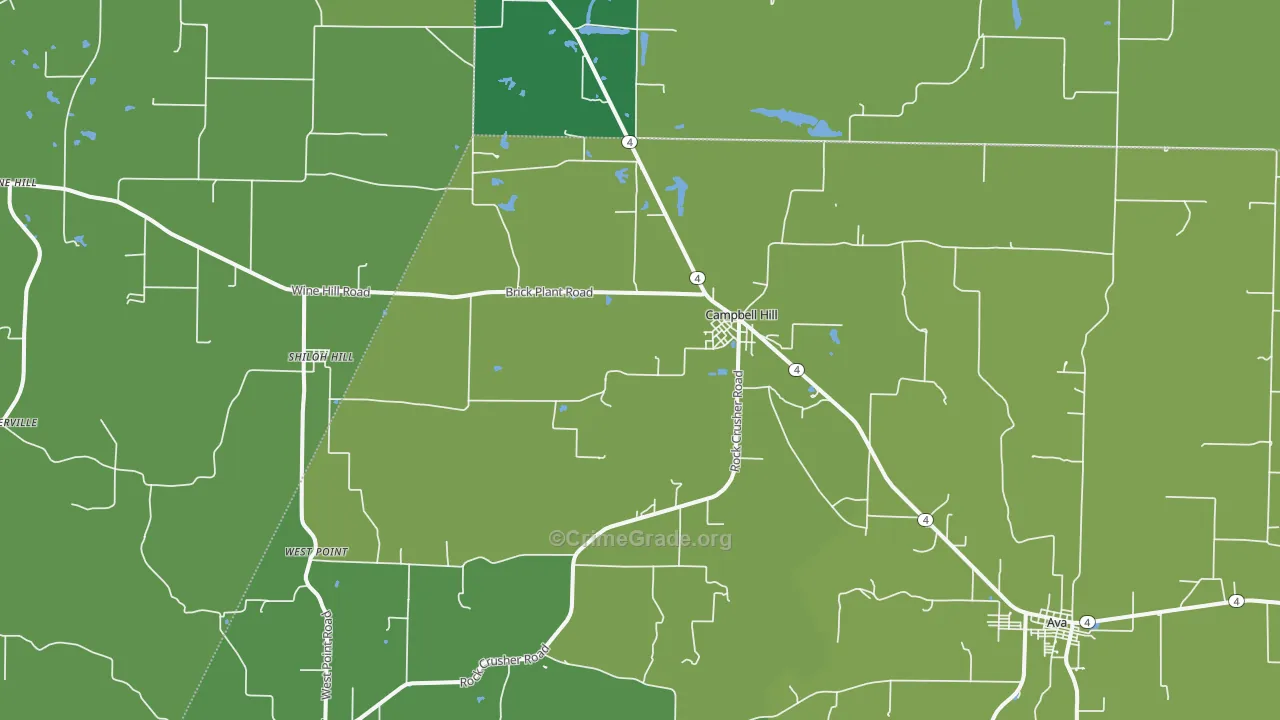 62916, IL Map of Vehicle Theft Rates