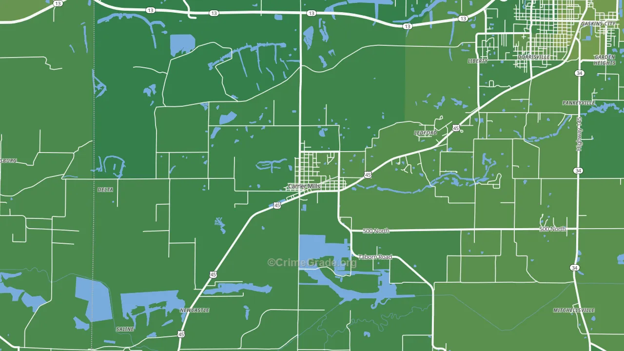 62917, IL Map of Vehicle Theft Rates